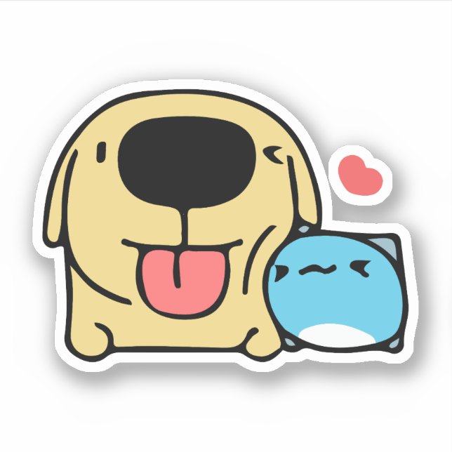 Sticker BugCat Capoo chat et chien, (Devant)
