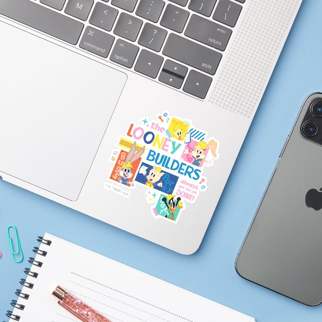 Sticker BUGS BUNNY BUILDERS™| Le Collage des Looney Builde (Ordinateur portable avec iPhone)