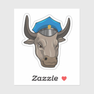 Sticker Bull agent de police Police