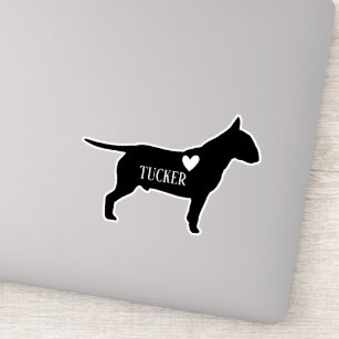 Sticker Bull Terrier Breed Silhouette Nom personnalisé
