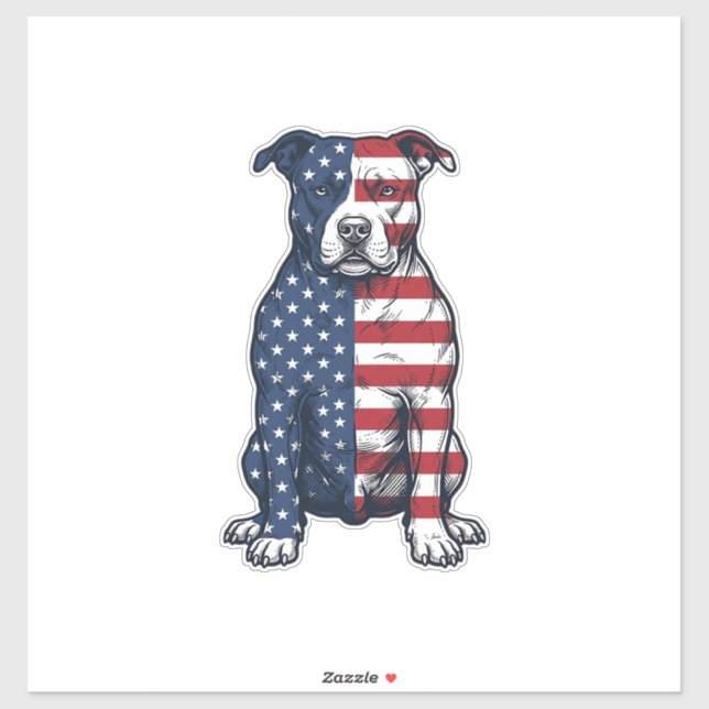 Sticker Bulldog Patriote Gravure Vintage Design Vectoriel (Feuille)