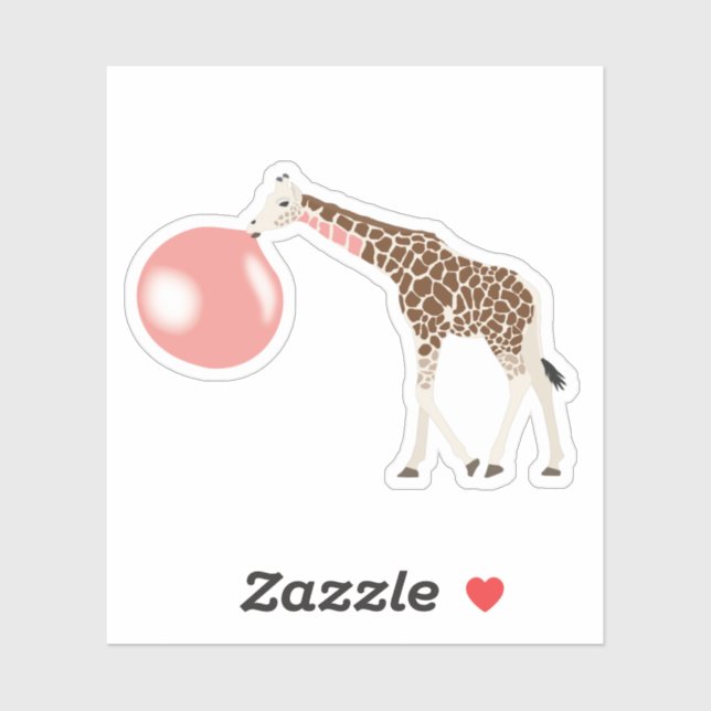 Sticker Bulle de gomme Giraffe soufflante bulle (Feuille)