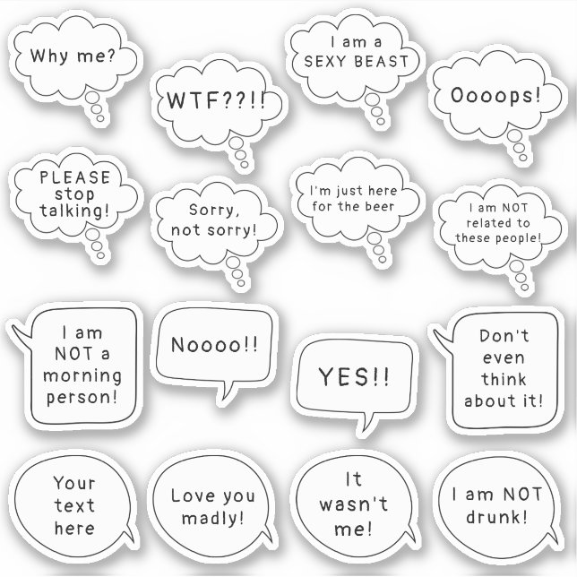 Sticker Bulle de texte personnalisée pour le scrapbooking (Devant)