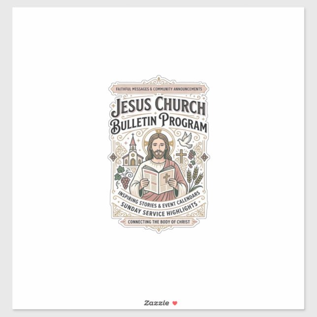 Sticker Bulletin de l'église de Jésus Programme Bulletin d (Feuille)