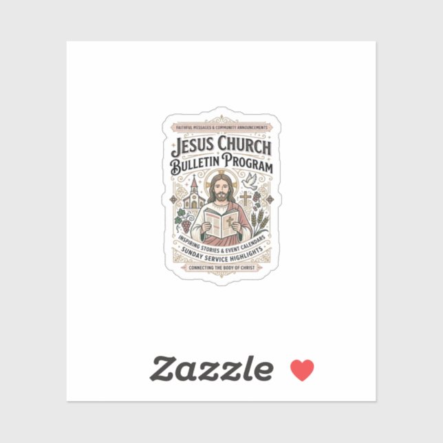 Sticker Bulletin de l'église de Jésus Programme Bulletin d (Feuille)