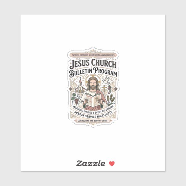 Sticker Bulletin de l'église de Jésus Programme Bulletin d (Feuille)