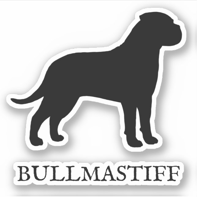 Sticker Bullmastiff Chien Silhouette étanche vinyle Decal (Devant)