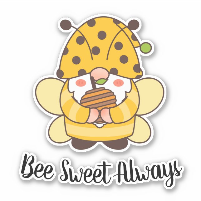 Sticker Bumble Bee Gnome mignon avec devis (Devant)