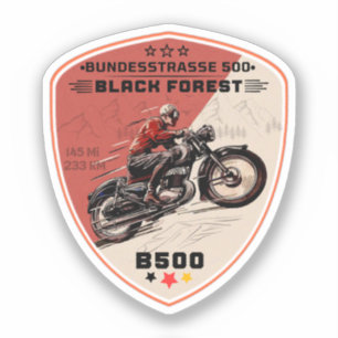 Sticker bundesstrasse 500, black forest german way b500