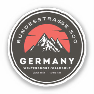 Sticker bundesstrasse 500, black forest german way b500
