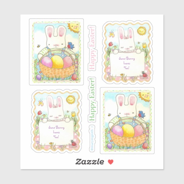 Sticker Bunny de Pâques (Feuille)