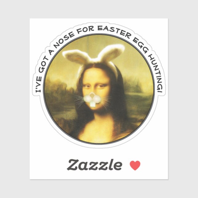 Sticker Bunny de Pâques Mona Lisa (Feuille)