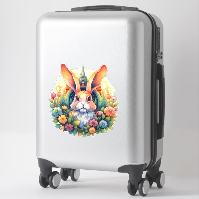 Sticker Bunny fleurs montagnes fleurs 17 (Sur valise)