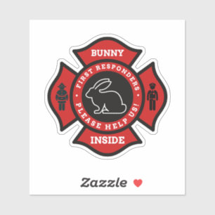 Sticker Bunny Inside Pet Alert for Fire Department