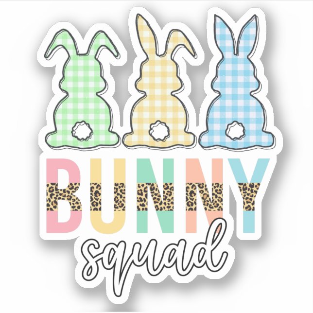Sticker Bunny Squad | Bonne Pâques, lapin lapin mignon (Devant)