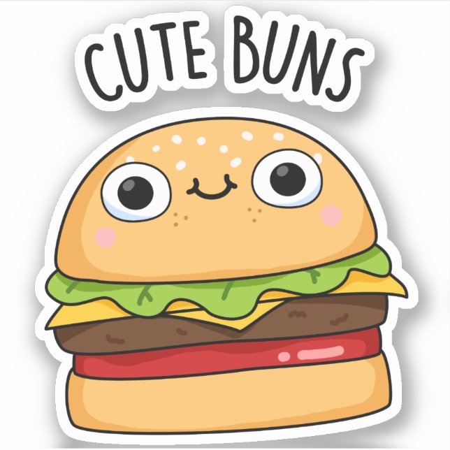 Sticker Buns mignons Funny Burger Pun (Devant)