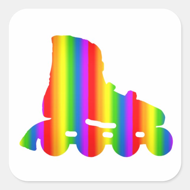 Sticker Bunter Inline Skate Regenbogen (Devant)
