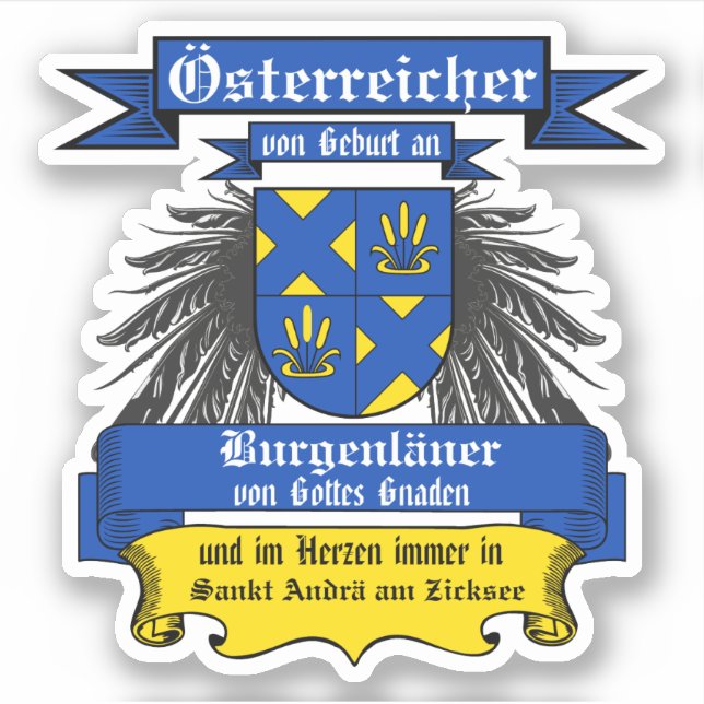 Sticker Burgenland Von Gottes Gnaden Wappen Österreich (Devant)