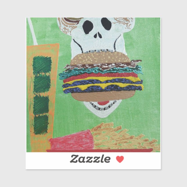 Sticker Burger au fromage au paradis (Feuille)