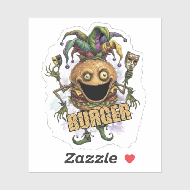 Sticker Burger de l'ami du bouffon du vide (Feuille)