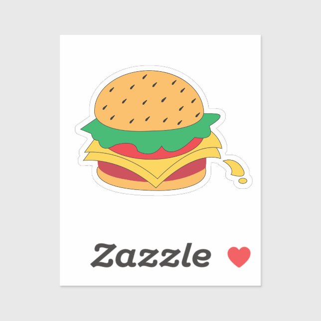 Sticker Burger nourriture pas régime (Feuille)