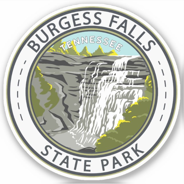 Sticker Burgess Falls State Park Tennessee Badge (Devant)