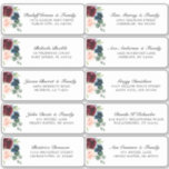 Sticker Burgundy Navy Blush Floral Mariage Adresse d'invit<br><div class="desc">Facile à personnaliser, noms et adresses / autocollants de étiquette de adresse de livraison mariage individuel pour les invités. Le design comprend un bouquet époustouflant de bordeaux / Marsala, pêche, fleurs marines / roses avec feuilles assortis. S'il vous plaît trouver d'autres modèles et variantes dans mon magasin "blissweddingpaperie". N'hésitez pas...</div>