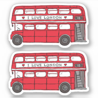 Sticker Bus à deux étages Red London