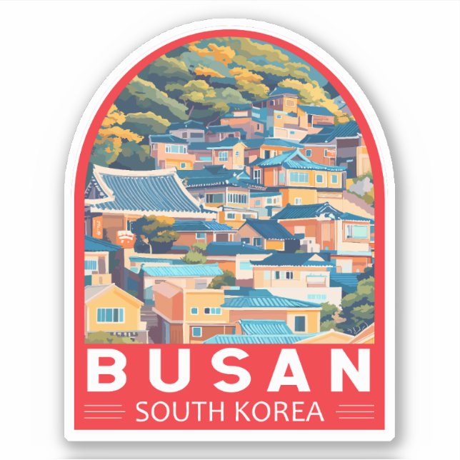 Sticker Busan Corée du Sud Voyage Emblem (Devant)