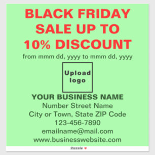 Sticker Business Black Vendredi Vente sur Light Green