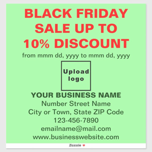 Sticker Business Black Vendredi Vente sur Light Green (Feuille)