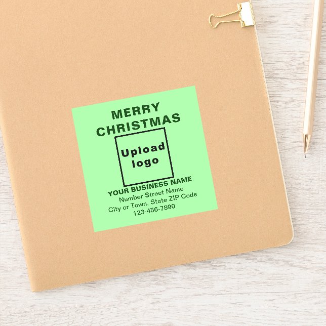 Sticker Business Christmas Light Vert Carré Vinyl (Carnet)