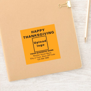 Sticker Business Thanksgiving Orange Color Carré Vinyl