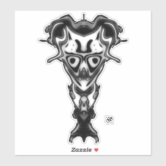 Sticker Buste du démon des enfers v0.3 (Feuille)