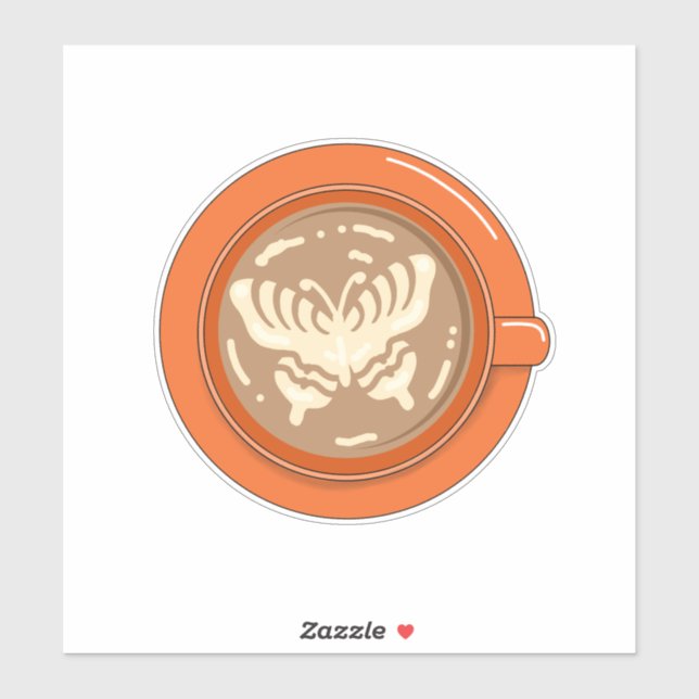 Sticker Butterfly Latte (Feuille)