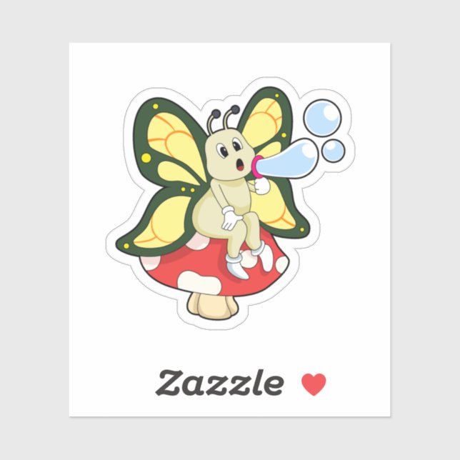 Sticker Butterfly with Soap bubbles (Feuille)