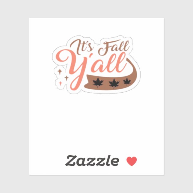 Sticker C’est l’automne Y’all, automne Citrouille Squelett (Feuille)