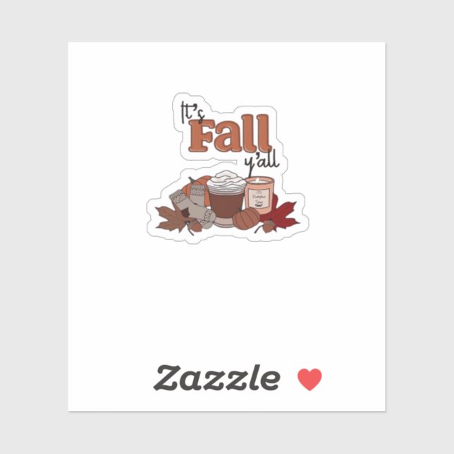 Sticker C’est l’automne Y’all esthétique simple (Feuille)