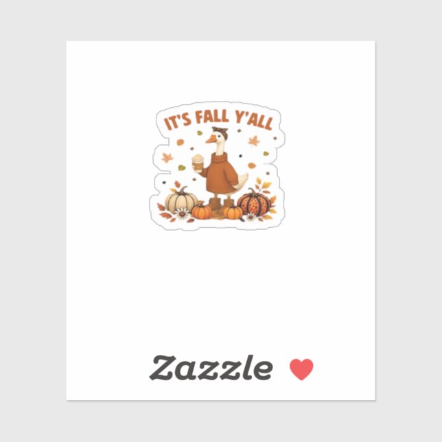 Sticker C’est l’automne Y’all, l’oie d’Halloween, l’oie so (Feuille)