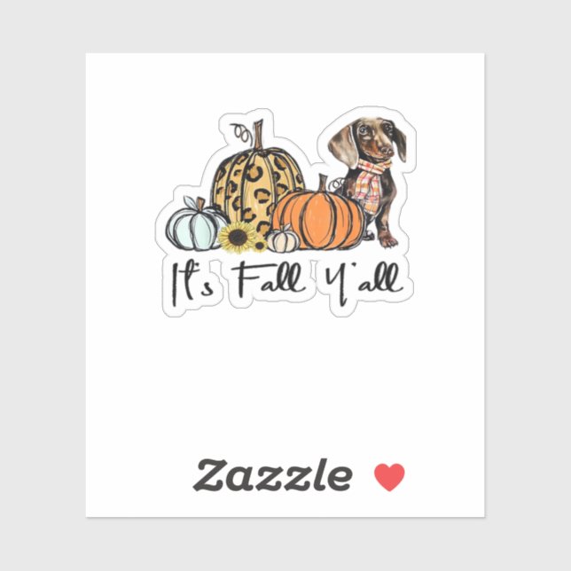 Sticker C’est la Décontractée Dachshund Dachshund Fall Y’a (Feuille)
