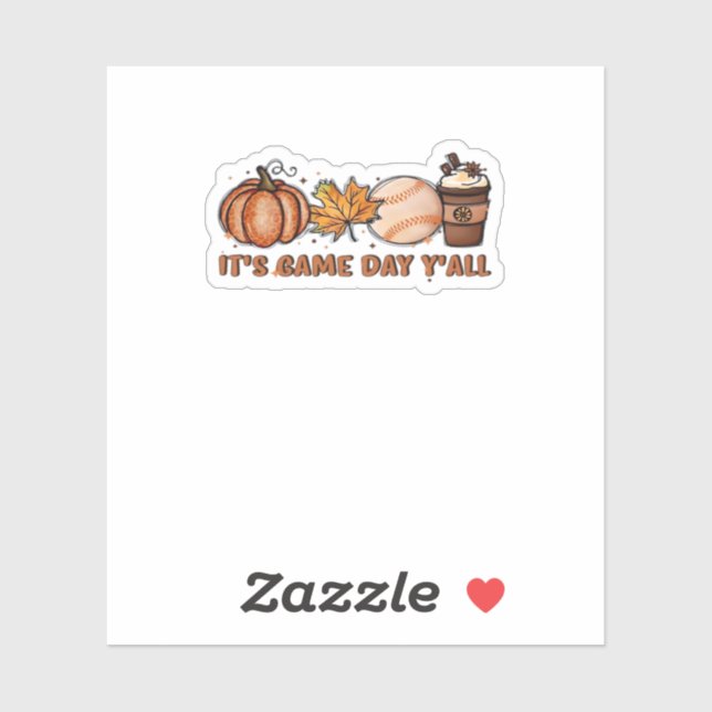 Sticker C’est le Jour du jeu Y’all, le Baseball Automne (Feuille)