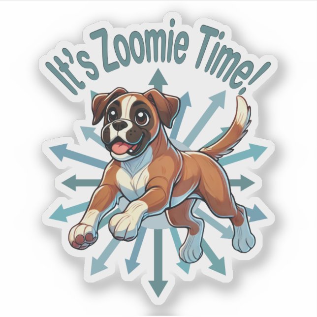 Sticker C’est Zoomie Time Boxer (Devant)