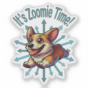 Sticker C’est Zoomie Time Corgi
