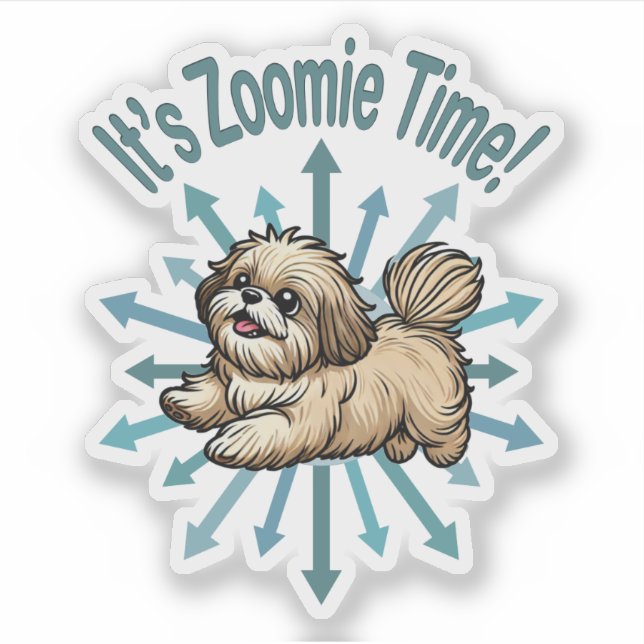 Sticker C’est Zoomie Time Shih Tzu (Devant)
