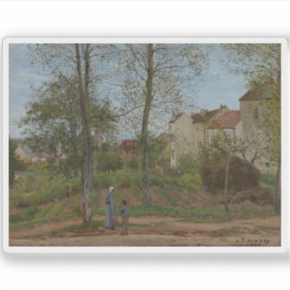 Sticker C. Pissarro - Paysage à Louveciennes (automne)