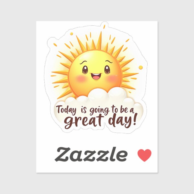 Sticker Ça va être une super journée (Feuille)