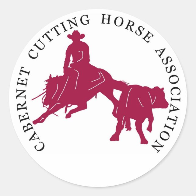 Sticker Cabernet CHA Blanc Rond Rose (Devant)