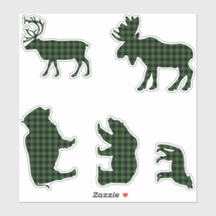 Sticker Cabine Buffalo Plaid Lumberjack Check Motif Vert