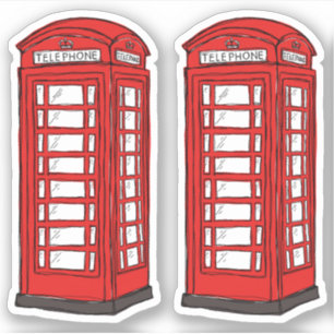 Sticker Cabines téléphoniques britanniques rouges