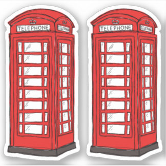 Sticker Cabines téléphoniques britanniques rouges